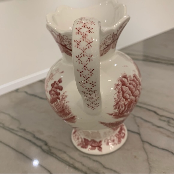 Vintage Johnson Bros Red Transferware Pitcher - Picture 7 of 10